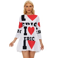 I love eric Long Sleeve Babydoll Dress