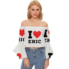 I love eric Off Shoulder Flutter Bell Sleeve Top