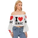 I love eric Off Shoulder Flutter Bell Sleeve Top View3