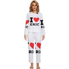 I love eric Womens  Long Sleeve Lightweight Pajamas Set