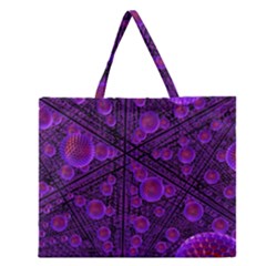 Spheres-combs-structure-regulation Zipper Large Tote Bag by Simbadda