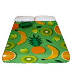 Fruit Tropical Pattern Design Art Fitted Sheet (california King Size) by danenraven