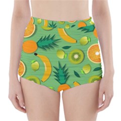 Fruit Tropical Pattern Design Art High-waisted Bikini Bottoms by danenraven