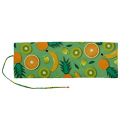 Fruit Tropical Pattern Design Art Roll Up Canvas Pencil Holder (m) by danenraven