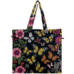 Flowers Butterfly Blooms Flowering Spring Canvas Travel Bag by Jancukart