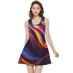Ai Generated Waves Splash Liquid Paint Wall Inside Out Reversible Sleeveless Dress