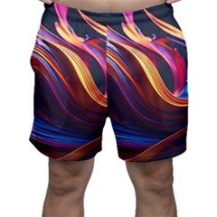 Ai Generated Waves Splash Liquid Paint Wall Men s Shorts