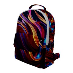 Ai Generated Waves Splash Liquid Paint Wall Flap Pocket Backpack (large) by Jancukart
