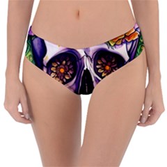 Gothic Sugar Skull Reversible Classic Bikini Bottoms by GardenOfOphir