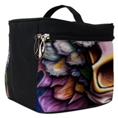 Death Skull Floral Make Up Travel Bag (Small)