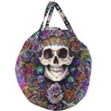 Dead Cute Skull Floral Giant Round Zipper Tote View1