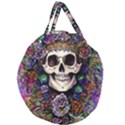 Dead Cute Skull Floral Giant Round Zipper Tote View2