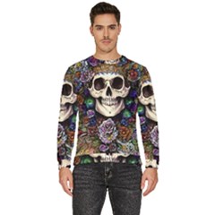 Dead Cute Skull Floral Men s Fleece Sweatshirt by GardenOfOphir