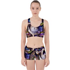 Gothic Cute Skull Floral Work It Out Gym Set by GardenOfOphir