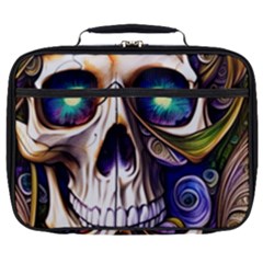 Gothic Cute Skull Floral Full Print Lunch Bag by GardenOfOphir