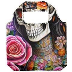 Sugar Skull Foldable Grocery Recycle Bag by GardenOfOphir