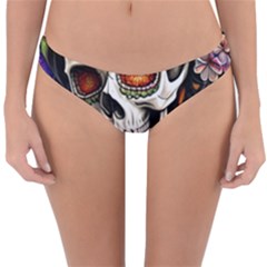 Sugar Skull Reversible Hipster Bikini Bottoms by GardenOfOphir