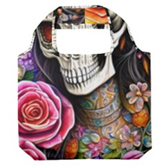 Sugar Skull Premium Foldable Grocery Recycle Bag by GardenOfOphir