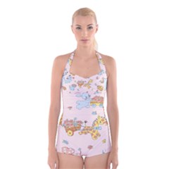 Mohanad Fa Boyleg Halter Swimsuit  by mohanadfa