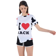 I Love Jack Asymmetrical Short Sleeve Sports Tee by ilovewhateva