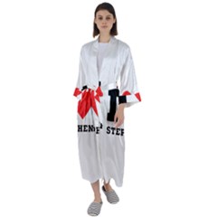 I Love Stephen Maxi Satin Kimono by ilovewhateva