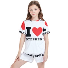 I Love Stephen Kids  Tee And Sports Shorts Set by ilovewhateva