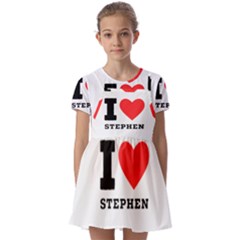 I Love Stephen Kids  Short Sleeve Pinafore Style Dress by ilovewhateva