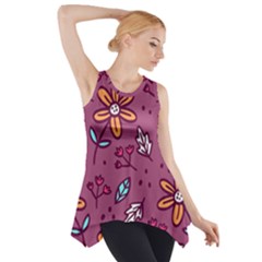 Flowers Petals Leaves Foliage Side Drop Tank Tunic by Ravend
