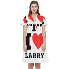 I Love Larry Short Sleeve Waist Detail Dress