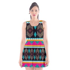 Abstract Art Pattern Design Vintage Scoop Neck Skater Dress