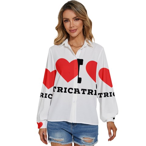 I Love Patrick  Women s Long Sleeve Button Down Shirt by ilovewhateva