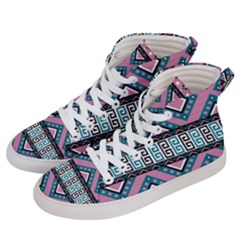 Pink Pattern Design Vintage Women s Hi-top Skate Sneakers