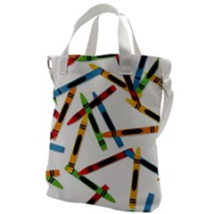 Crayons Color Pencils Stationary Canvas Messenger Bag