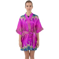 Wallpaper Decoration Generated Half Sleeve Satin Kimono 