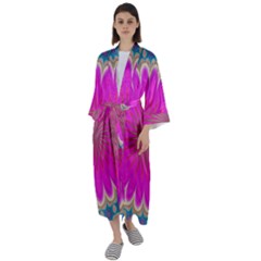 Wallpaper Decoration Generated Maxi Satin Kimono