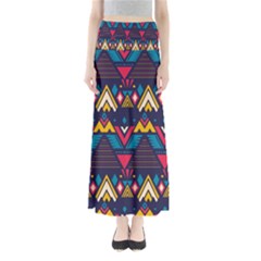 Pattern Colorful Aztec Full Length Maxi Skirt by Ravend