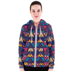 Pattern Colorful Aztec Women s Zipper Hoodie by Ravend