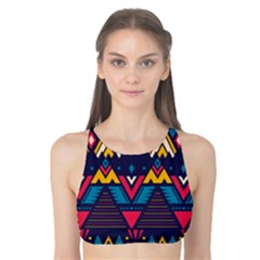 Pattern Colorful Aztec Tank Bikini Top