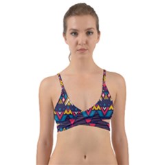 Pattern Colorful Aztec Wrap Around Bikini Top