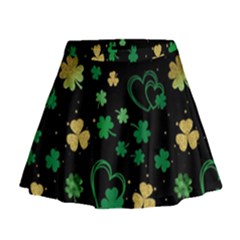 Clovers Flowers Clover Pat Mini Flare Skirt by Ravend