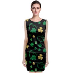 Clovers Flowers Clover Pat Sleeveless Velvet Midi Dress by Ravend