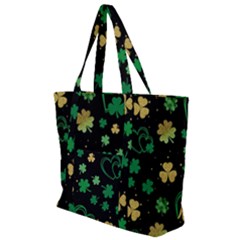 Clovers Flowers Clover Pat Zip Up Canvas Bag by Ravend