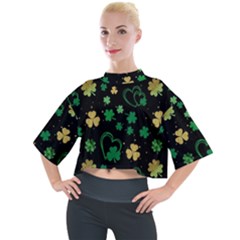 Clovers Flowers Clover Pat Mock Neck Tee