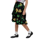 Clovers Flowers Clover Pat Kids  Ruffle Flared Wrap Midi Skirt View2