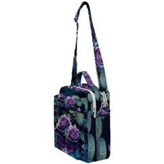 Roses Water Lilies Watercolor Crossbody Day Bag by Ravend
