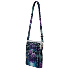 Roses Water Lilies Watercolor Multi Function Travel Bag by Ravend