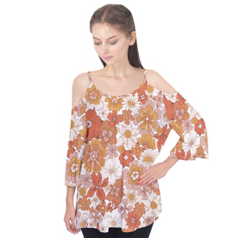 Flowers Petals Leaves Floral Print Flutter Tees by Ravend