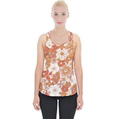 Flowers Petals Leaves Floral Print Piece Up Tank Top