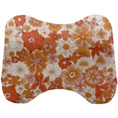 Flowers Petals Leaves Floral Print Head Support Cushion by Ravend