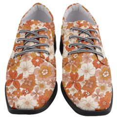 Flowers Petals Leaves Floral Print Women Heeled Oxford Shoes by Ravend